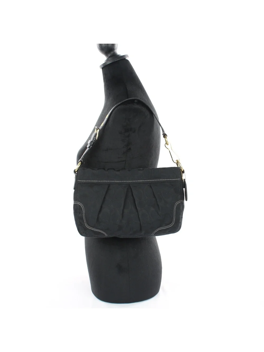 Coach Y2K Hamptons Signature Pleated Hobo Shoulder Bag 12918